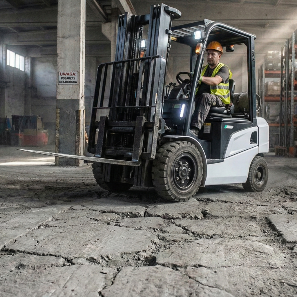 renowacja posadzek, awarie wózka